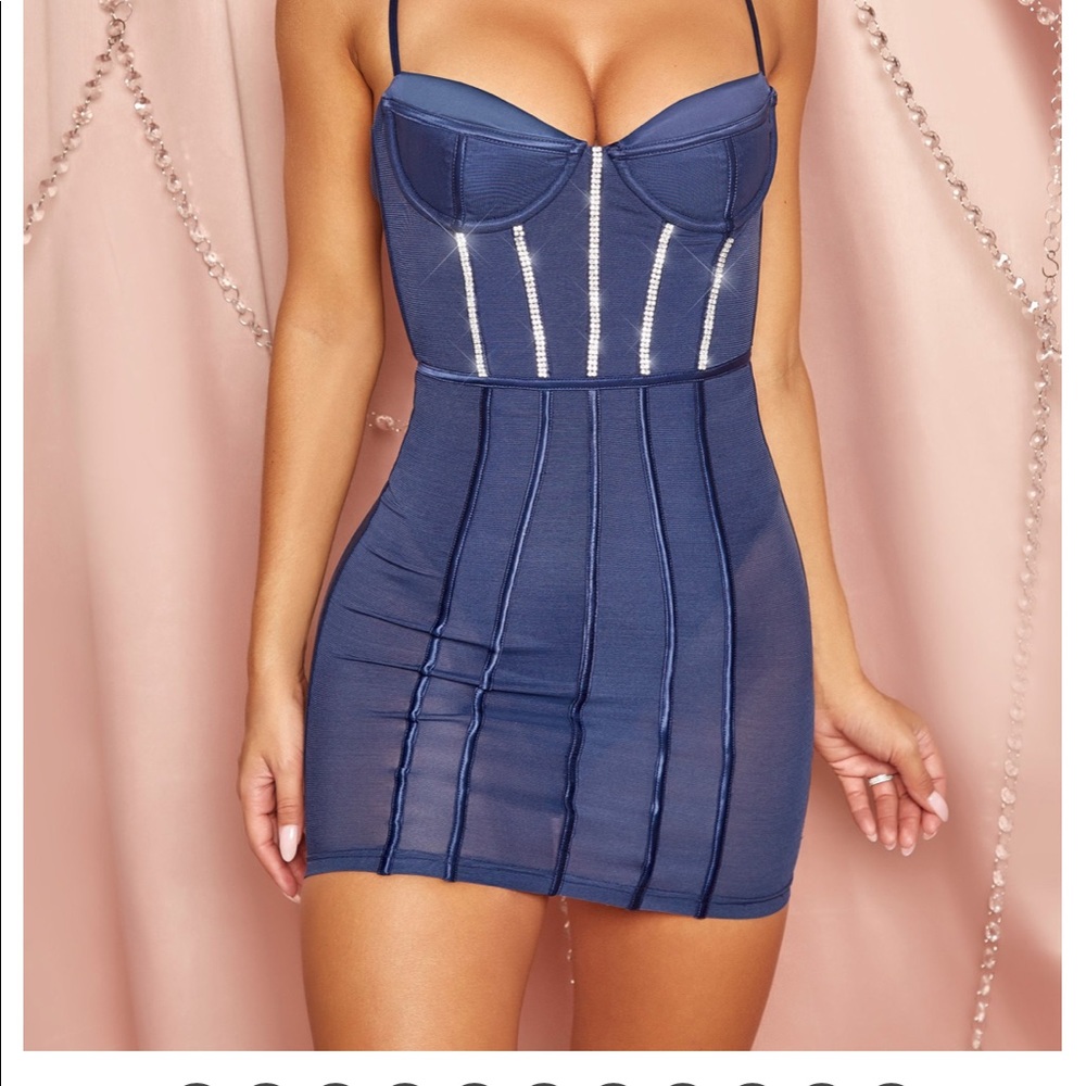 KEEP IN LINE EMBELLISHED SHEER SATIN MINI DRESS